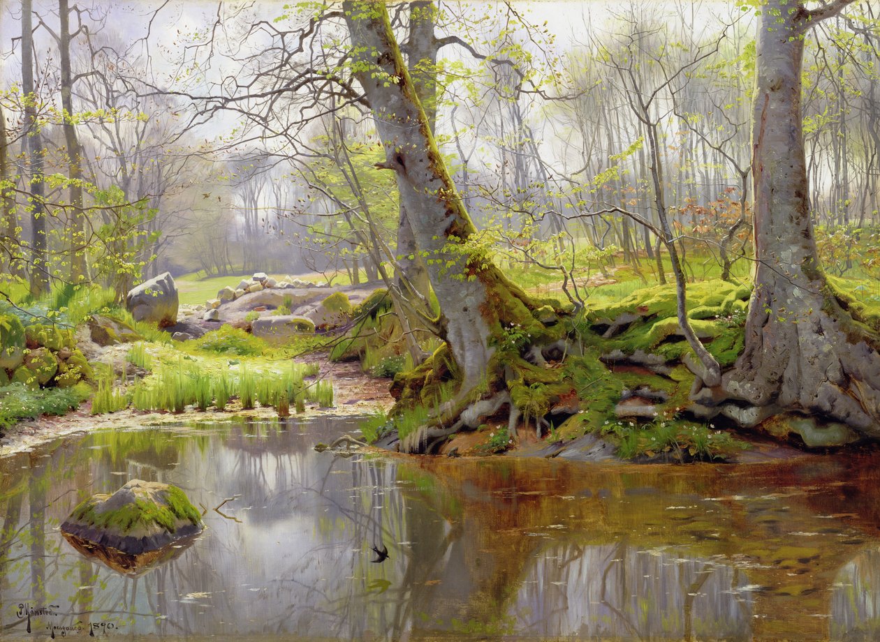 Lagoa da floresta, 1890 de Peder Monsted