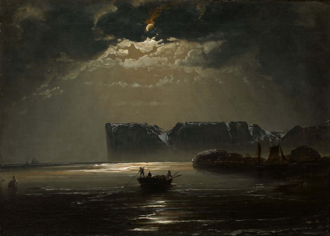 O cabo norte pelo luar, 1848. de Peder Balke