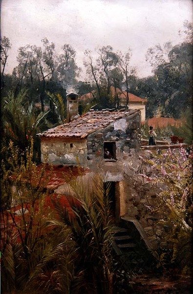 Cena Italiana com uma Villa de Peder Monsted