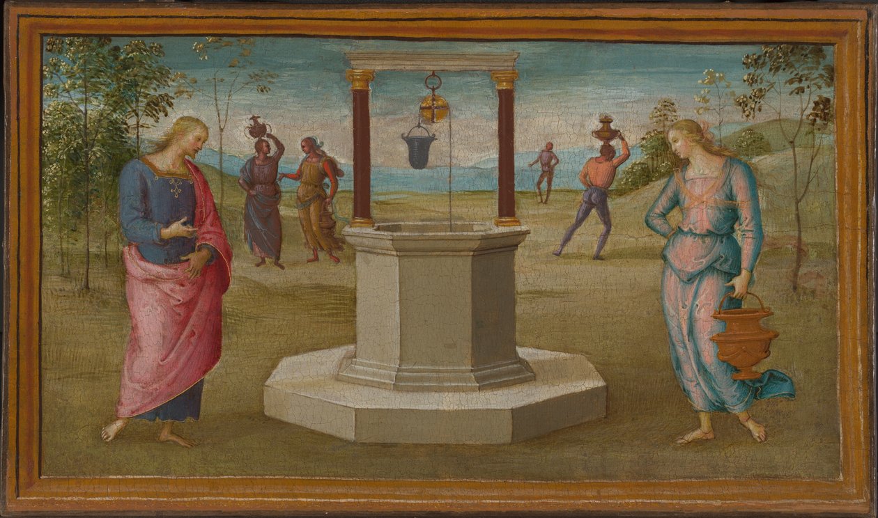 Cristo e a mulher de Samaria de Perugino