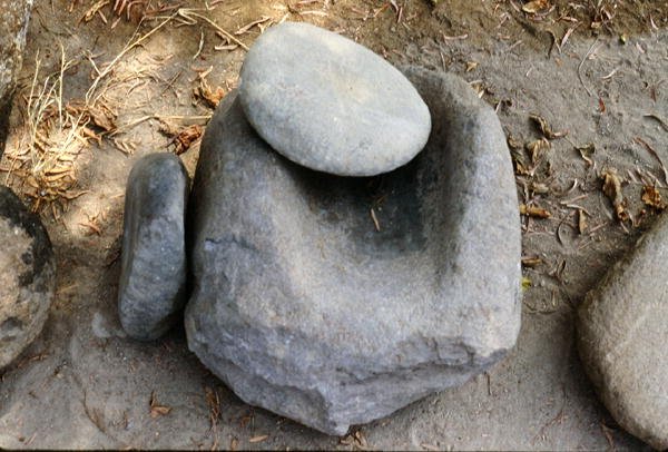 Pedra de moagem de milho de Peruvian School
