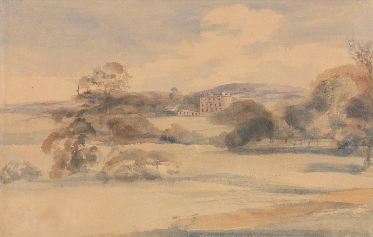 Paisagem, com, casa rural de Peter de Wint