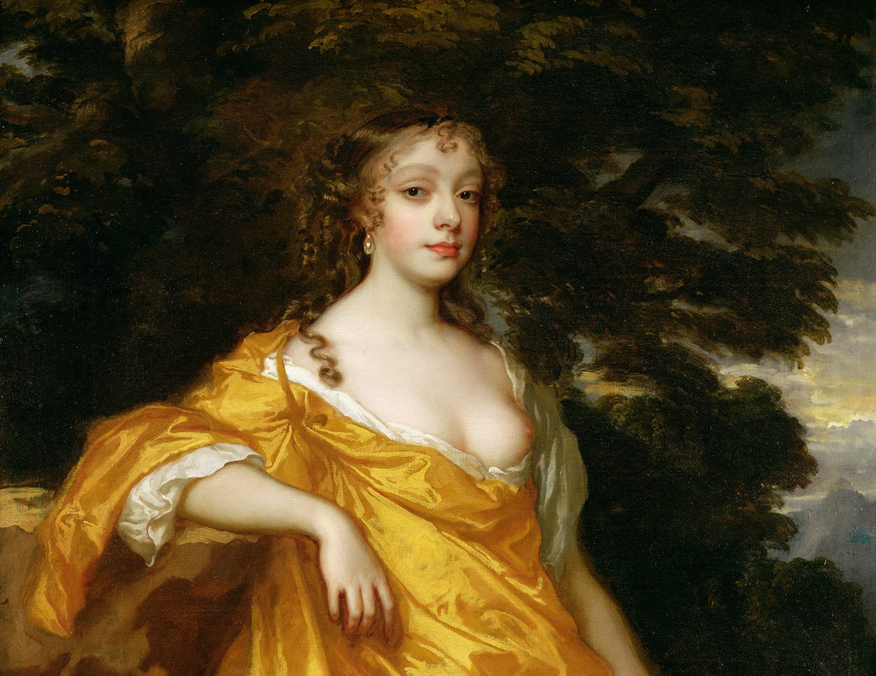 Diana Kirke, mais tarde condessa de Oxford, c.1665-70 óleo sobre tela detalhe de 118535 de Peter Lely