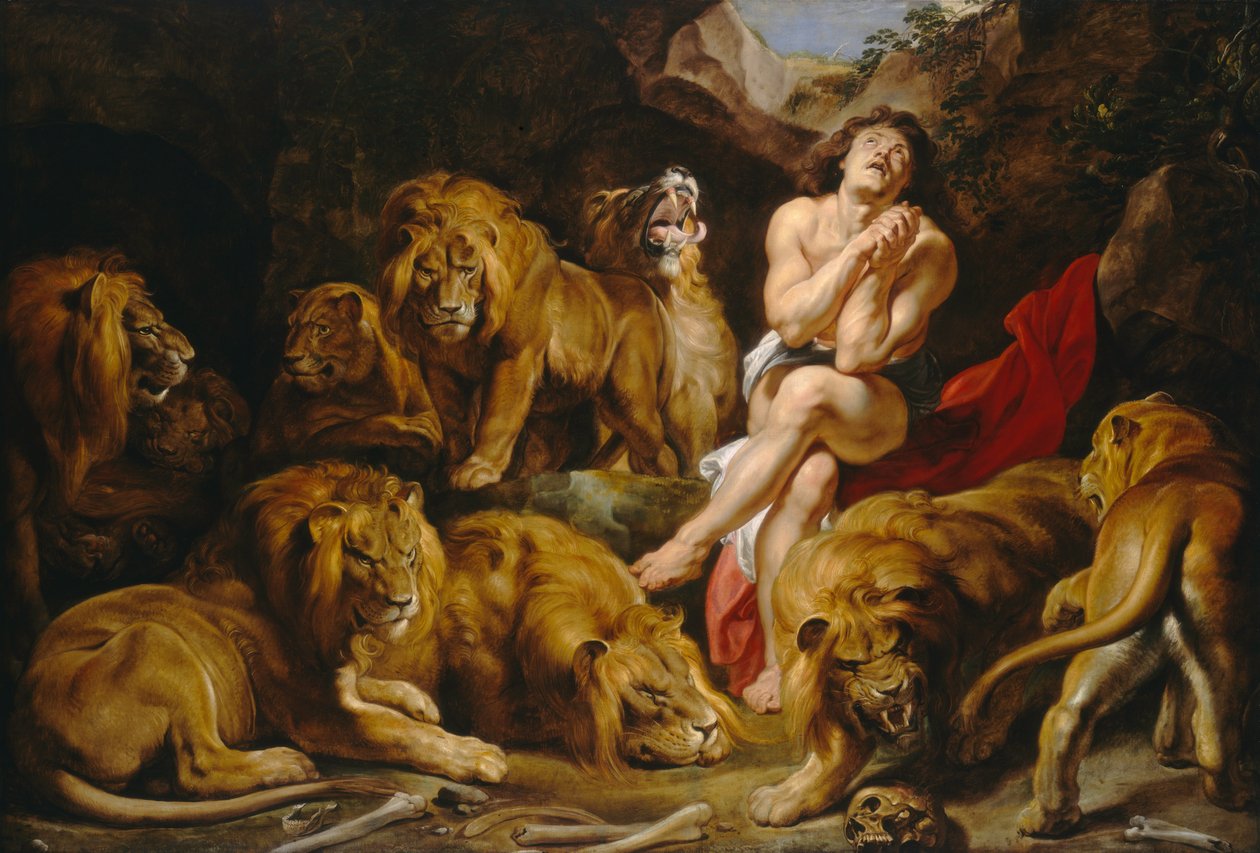 Daniel no leões den de Peter Paul Rubens