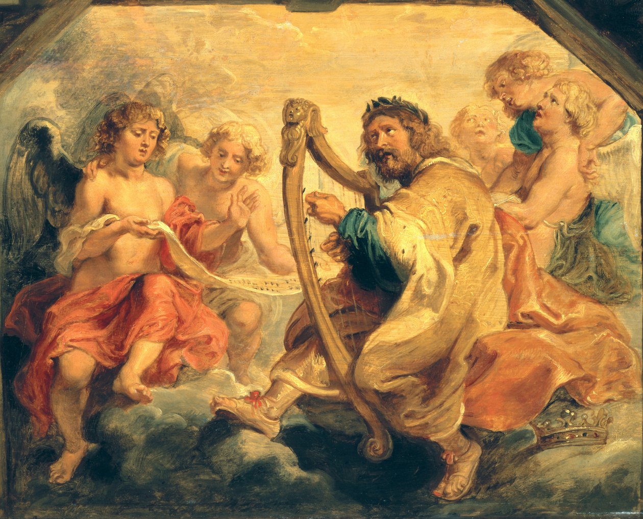 David tocando sua harpa de Peter Paul Rubens