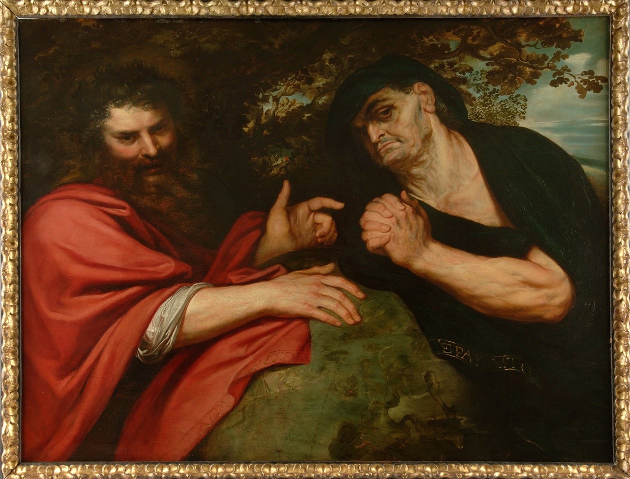 Demócrito e Heráclito de Peter Paul Rubens