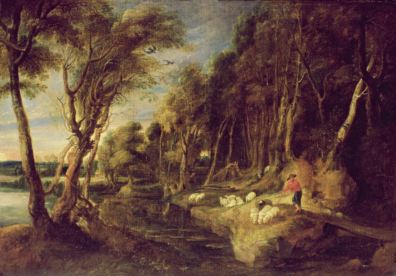 Paisagem com um pastor de Peter Paul Rubens
