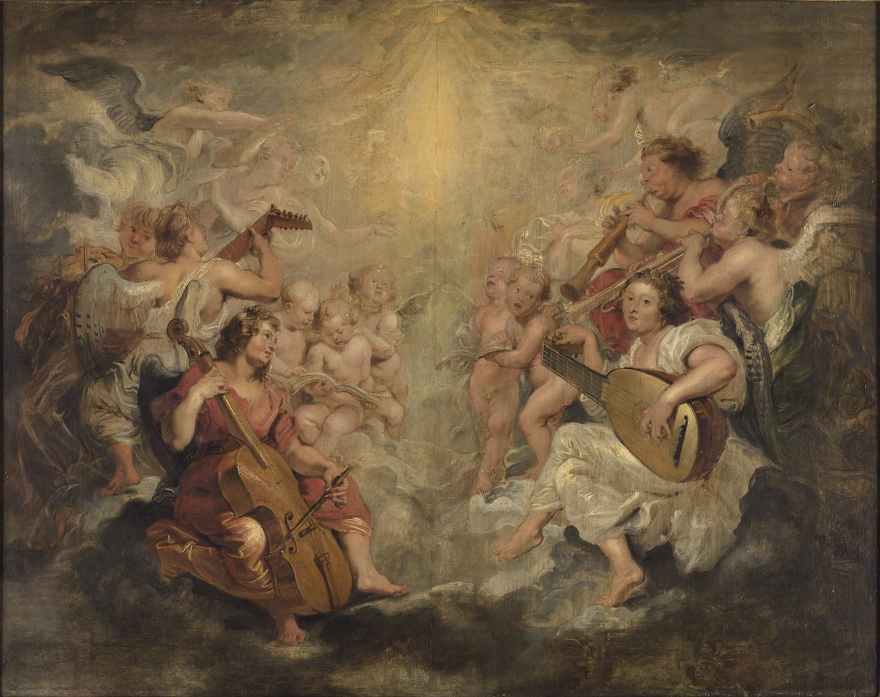 Anjos de música no céu de Peter Paul Rubens