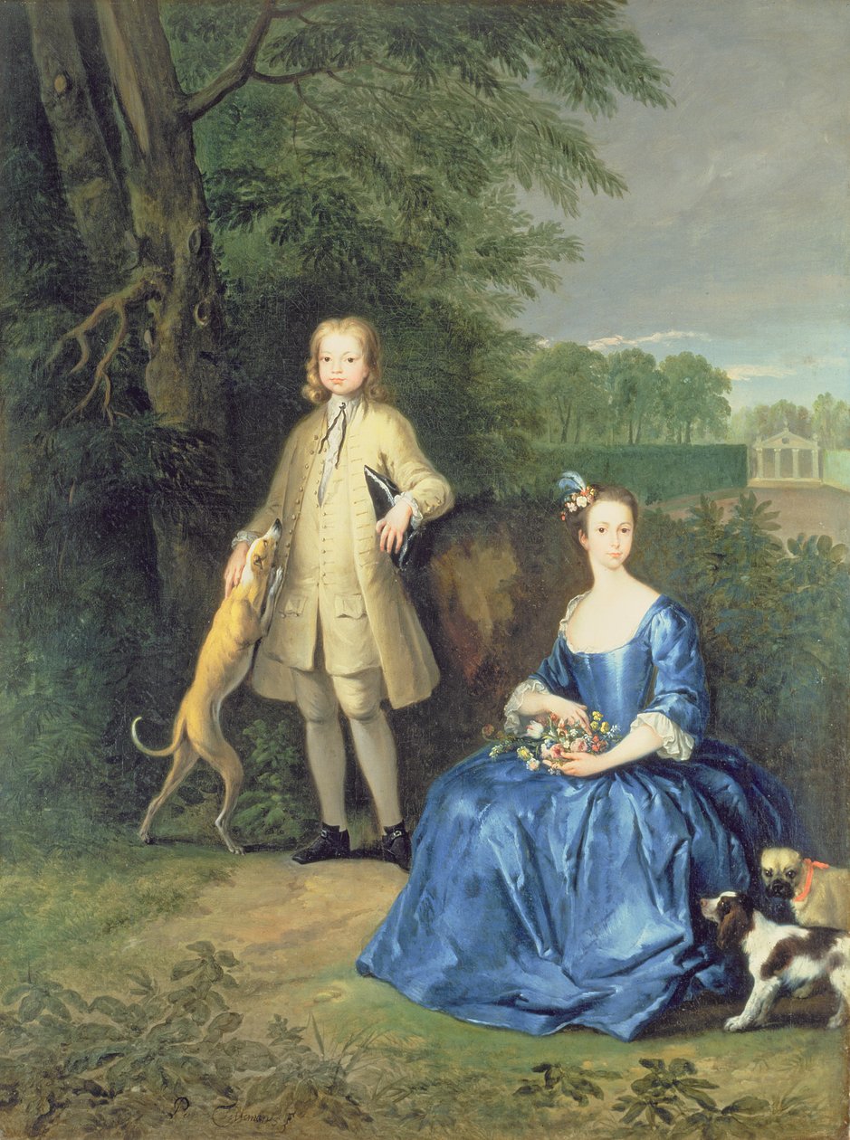 Retrato de Mestre Edward e Miss Mary Macro, 1733 de Peter Tillemans