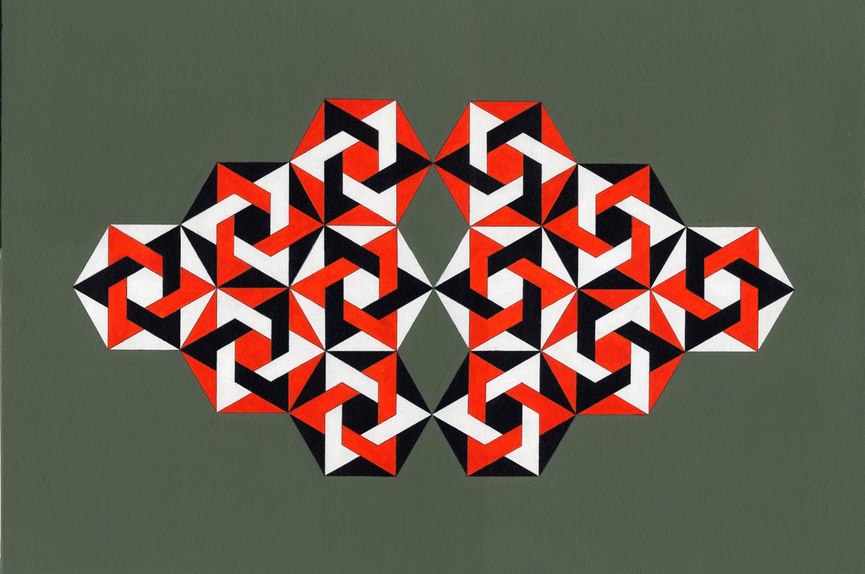 Hexagramas, 2009 (acrílico sobre tela) de Peter McClure