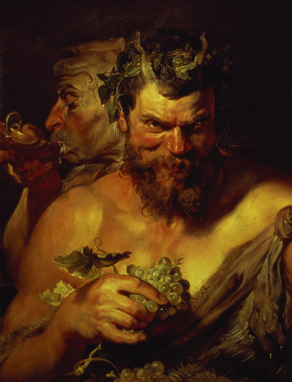 Dois Sátiros (óleo no painel) de Peter Paul Rubens