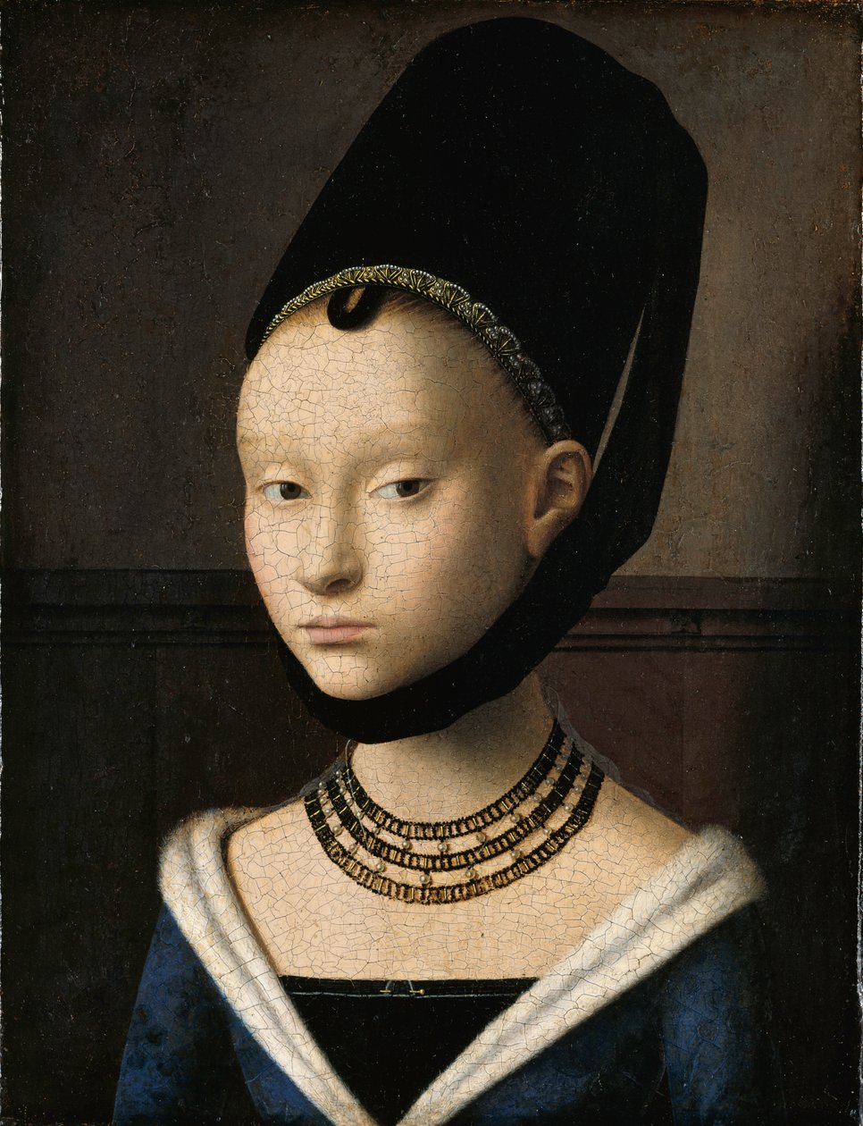 Retrato de uma jovem mulher de Petrus Christus