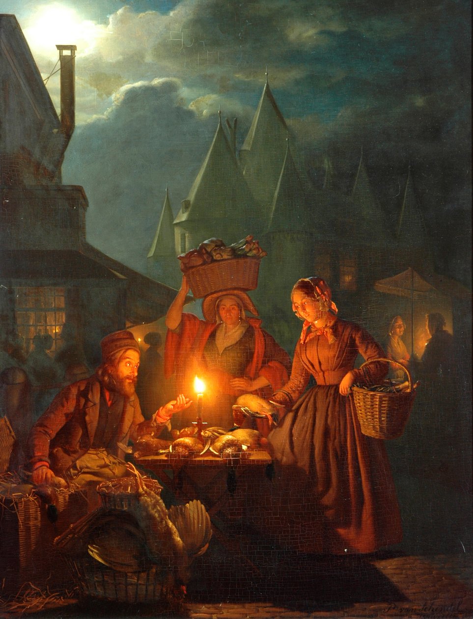 O mercado dos judeus, 1852 de Petrus van Schendel