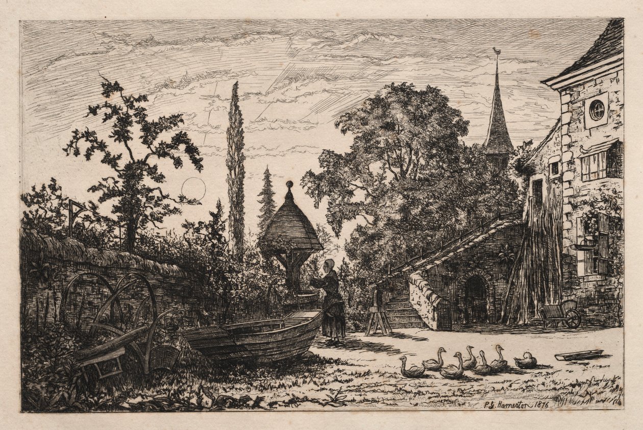 O pátio, 1876. de Philip Gilbert Hamerton