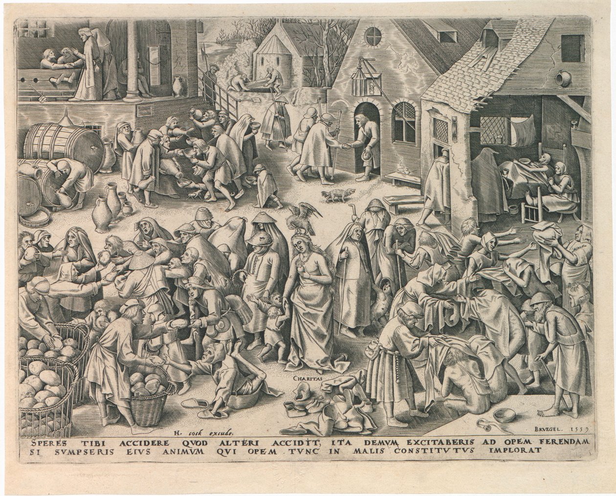 Caritas Charity de As Sete Virtudes, 1559. de Philipp Galle