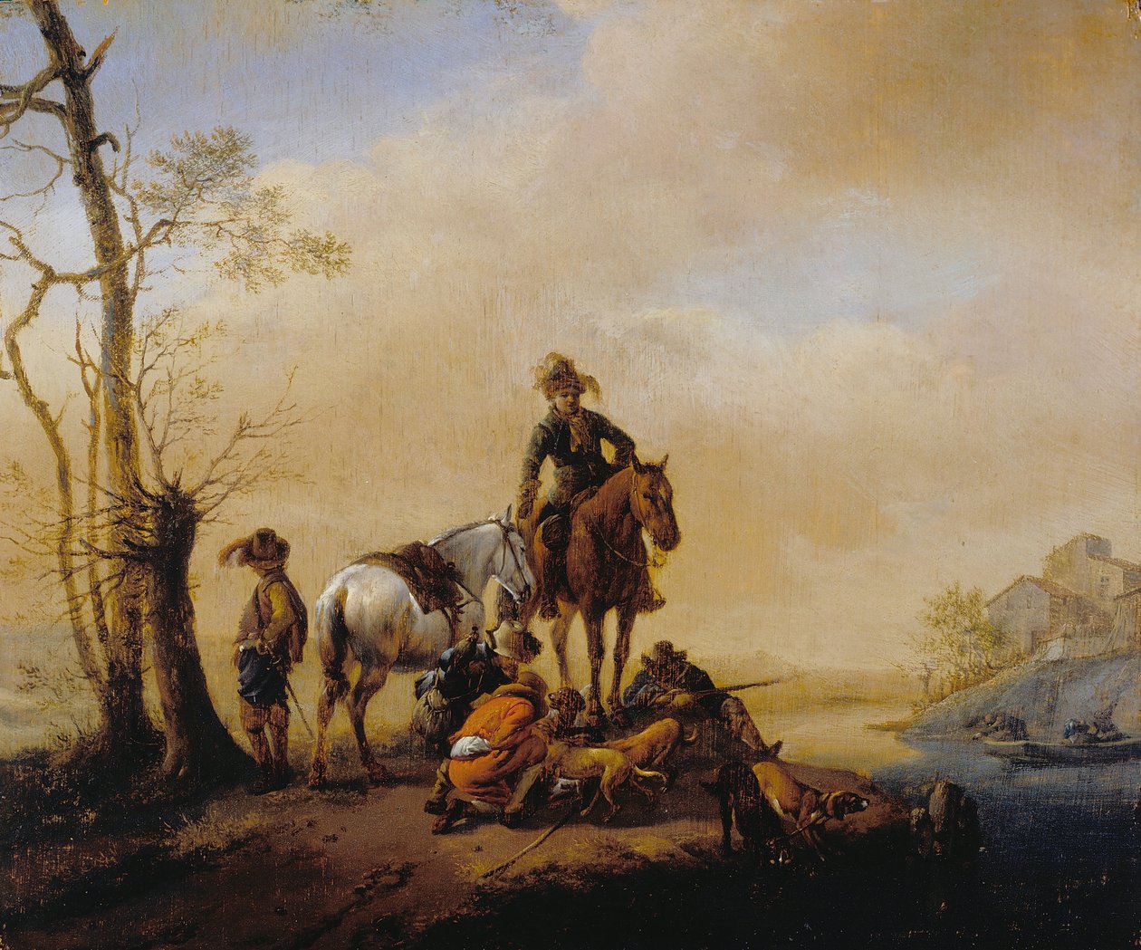 Halt ou esportistas de Philips Wouwerman