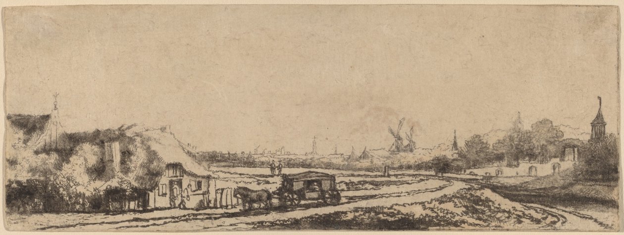 Paisagem com um treinador de Philips Koninck