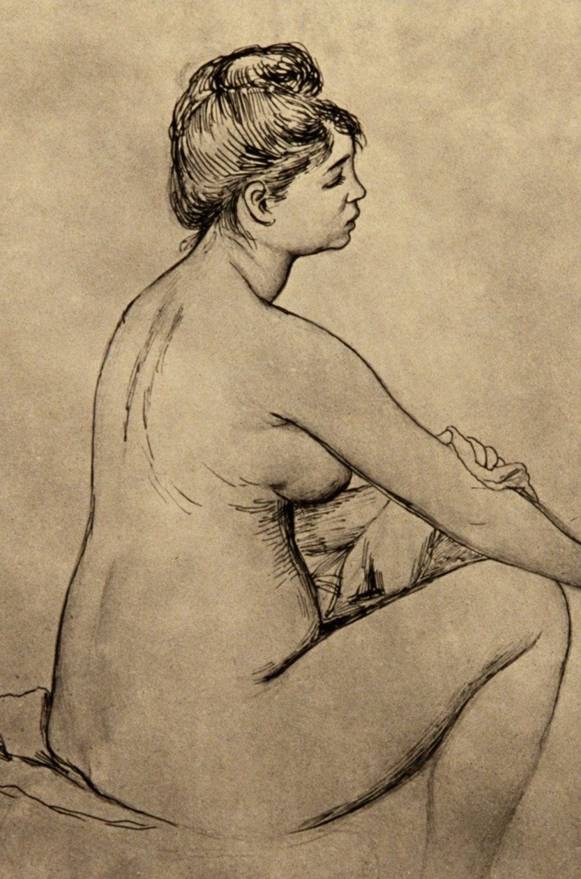 Bather Secar-se de Pierre Auguste Renoir