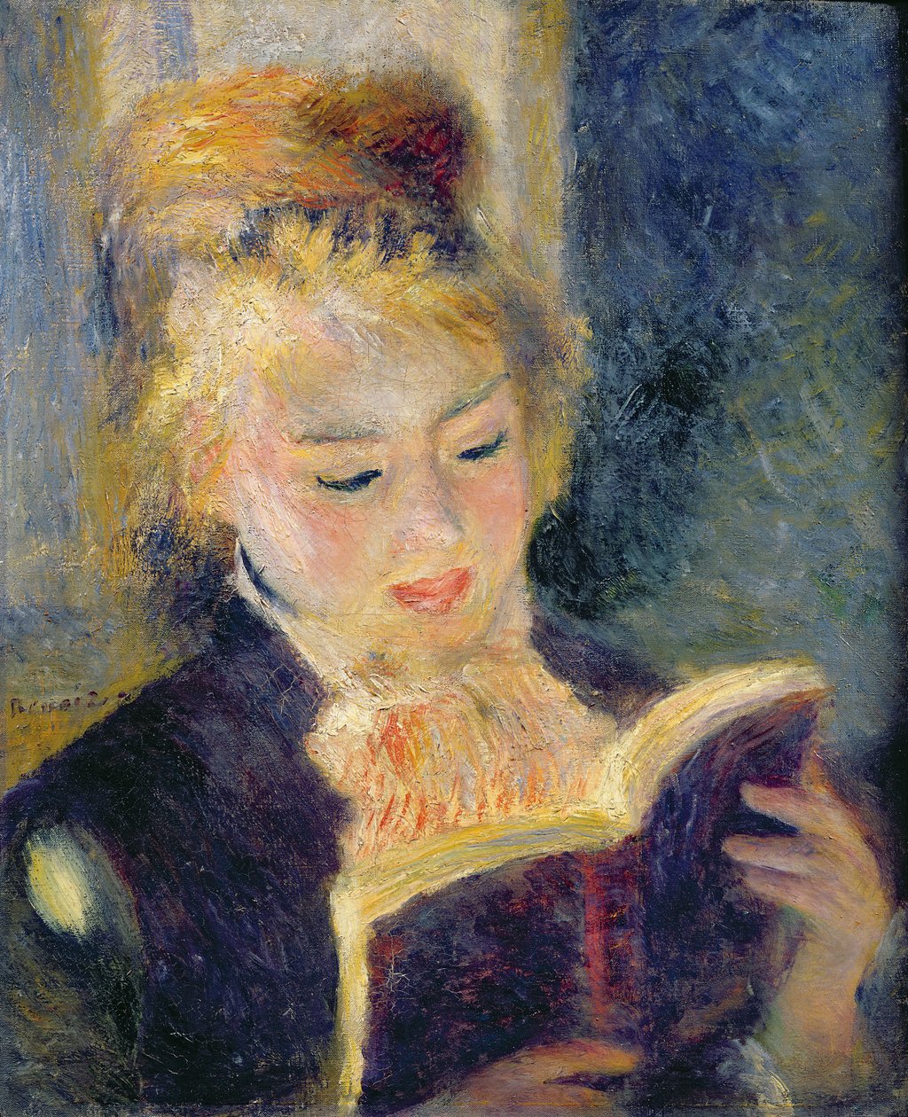 Menina lendo, 1874 de Pierre Auguste Renoir