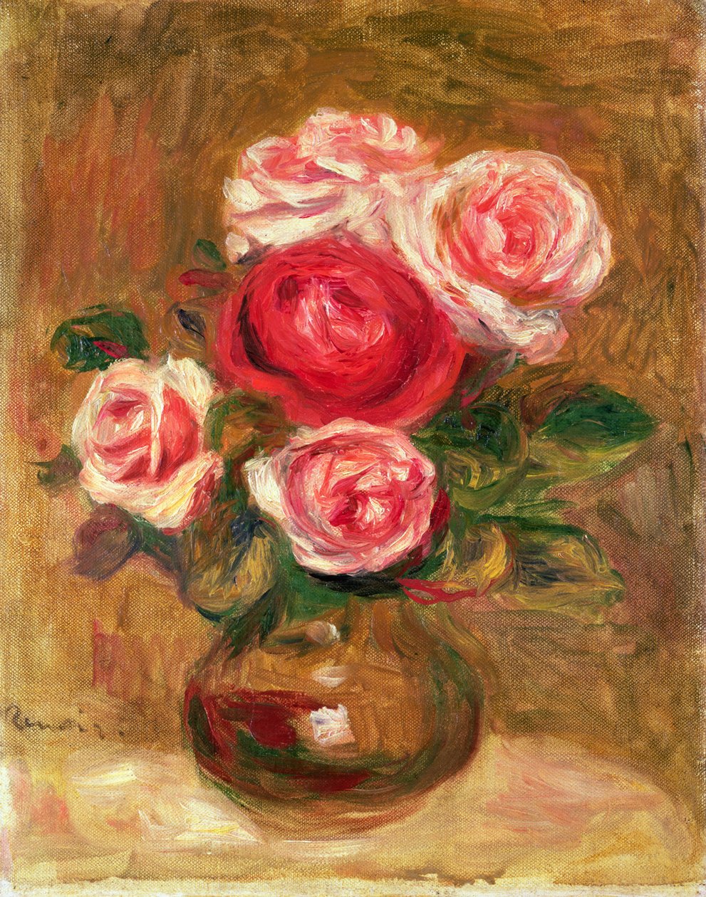 Rosas em uma panela de Pierre Auguste Renoir