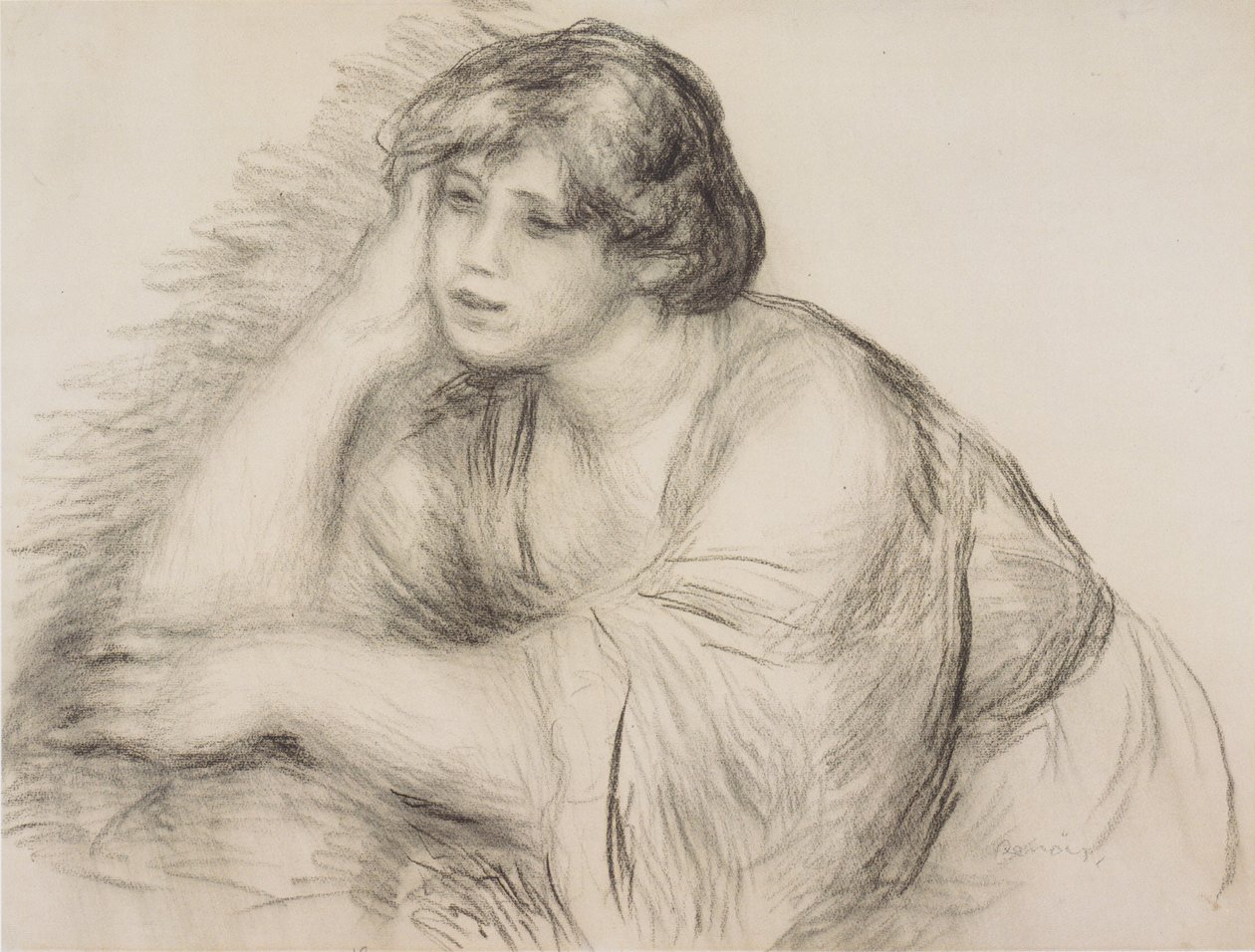 Menina sentada de Pierre Auguste Renoir