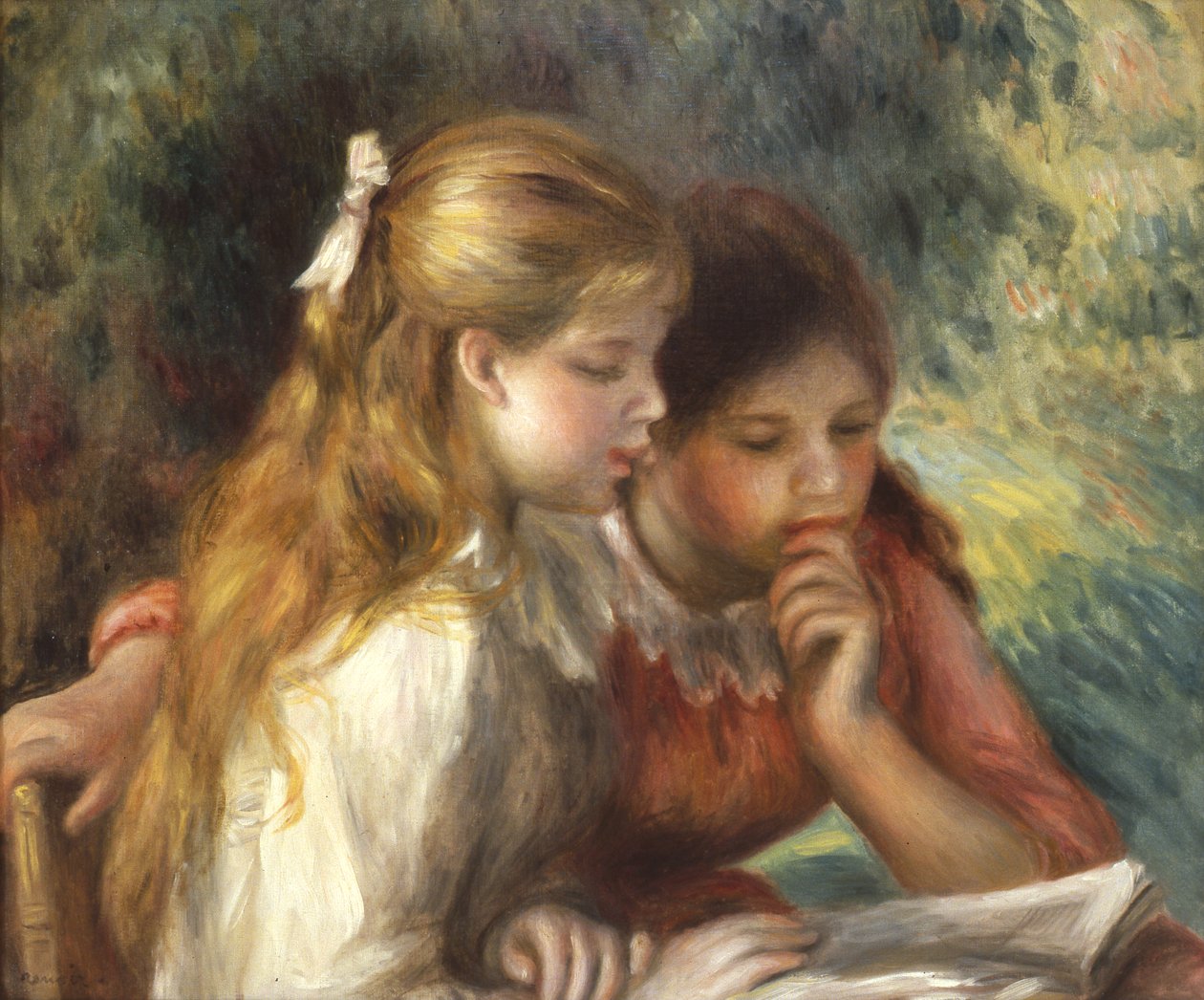 A leitura, c.1890-95 de Pierre Auguste Renoir