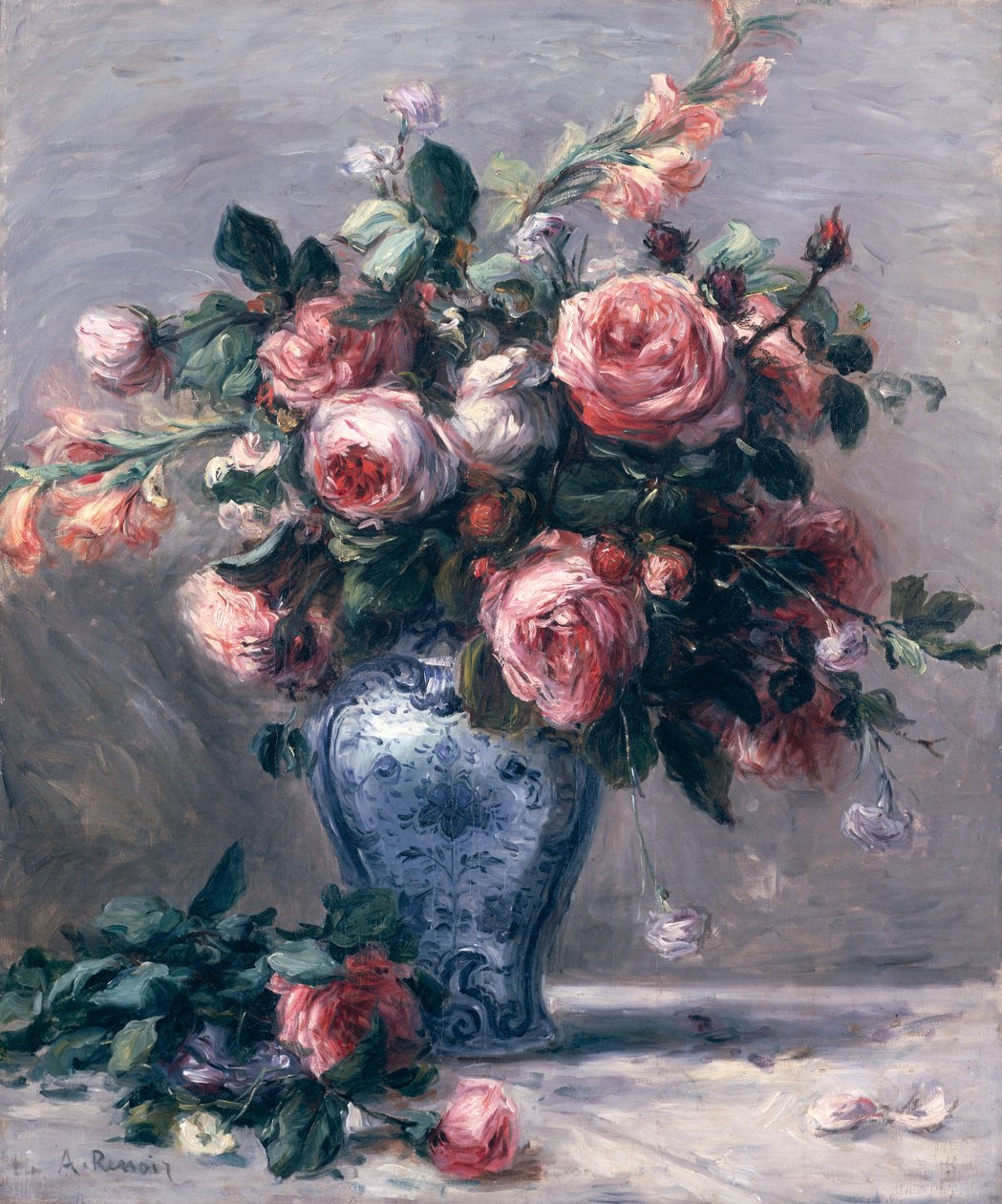 Vaso de rosas de Pierre Auguste Renoir