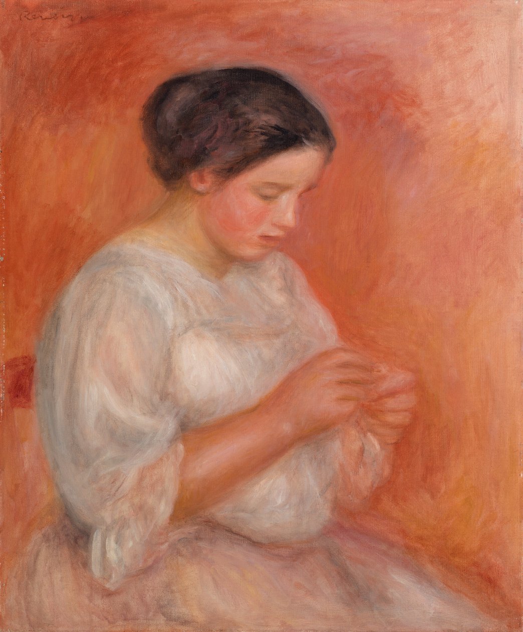 Costura de mulher de Pierre Auguste Renoir