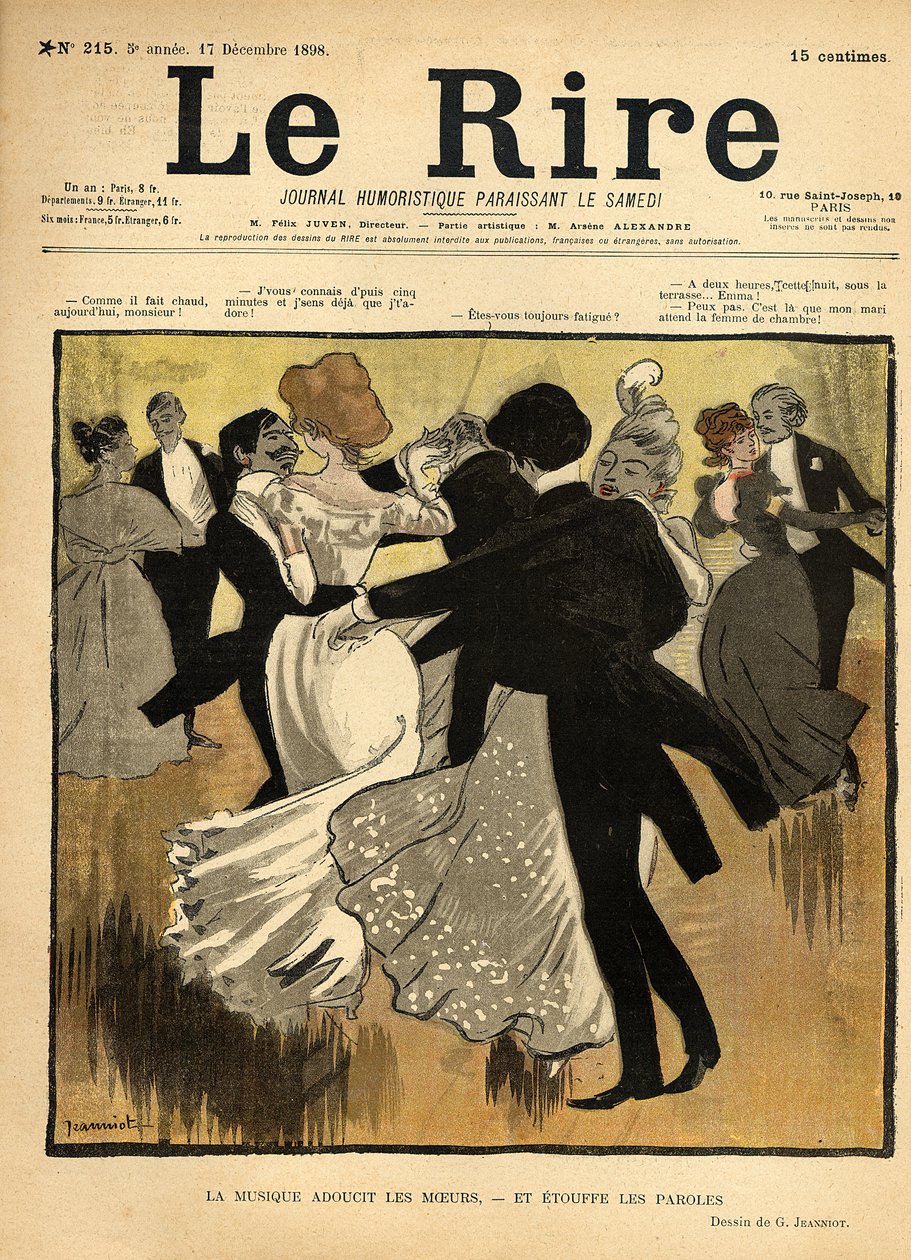 Dancing Couples, da capa de &39;Le Rire&39;, 17 de dezembro de 1898 (colout litho) de Pierre Georges Jeanniot