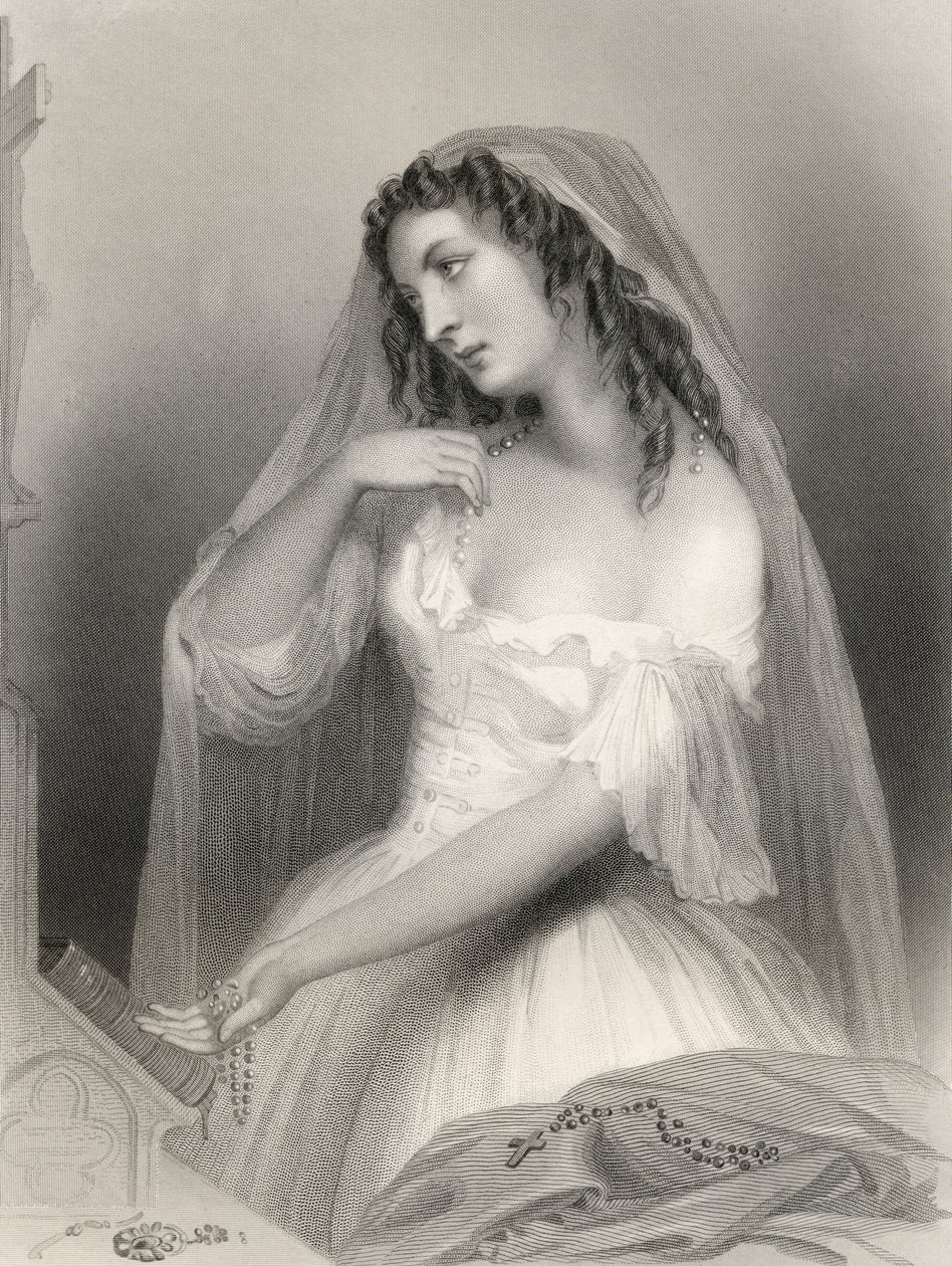 Louise Françoise de La Baume de La Blanc (1644-1710) Duquesa do Valliere, ilustração de "Mulheres do Mundo" por Mary Cowden Clarke, 1858 de Pierre Gustave Eugene Staal