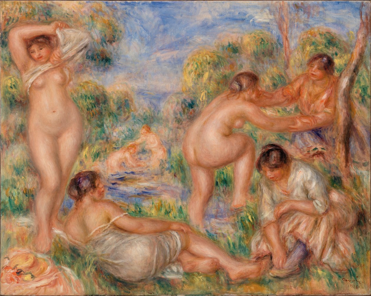 Grupo de banhos de Pierre Auguste Renoir