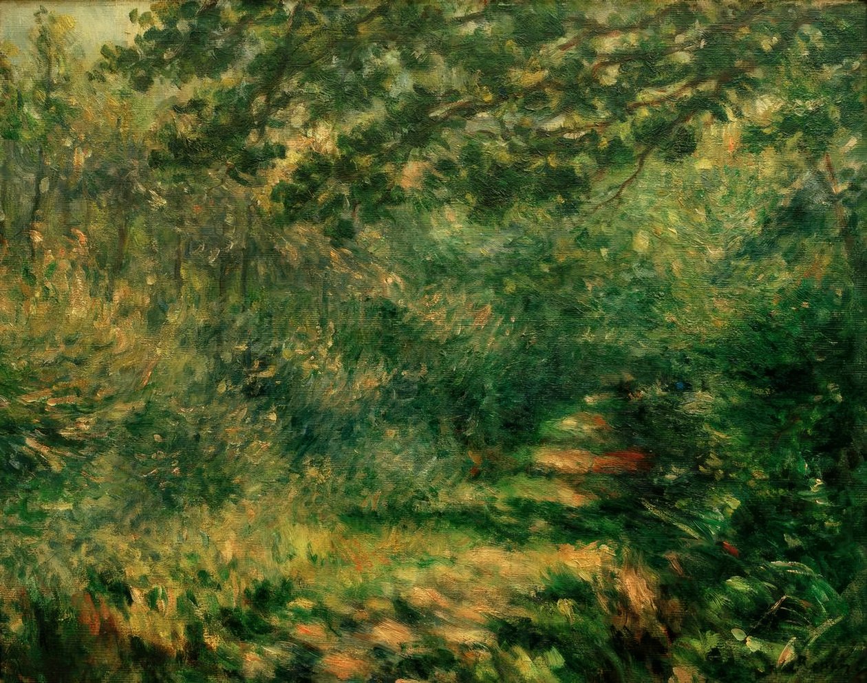 O beco sob a madeira de Pierre Auguste Renoir