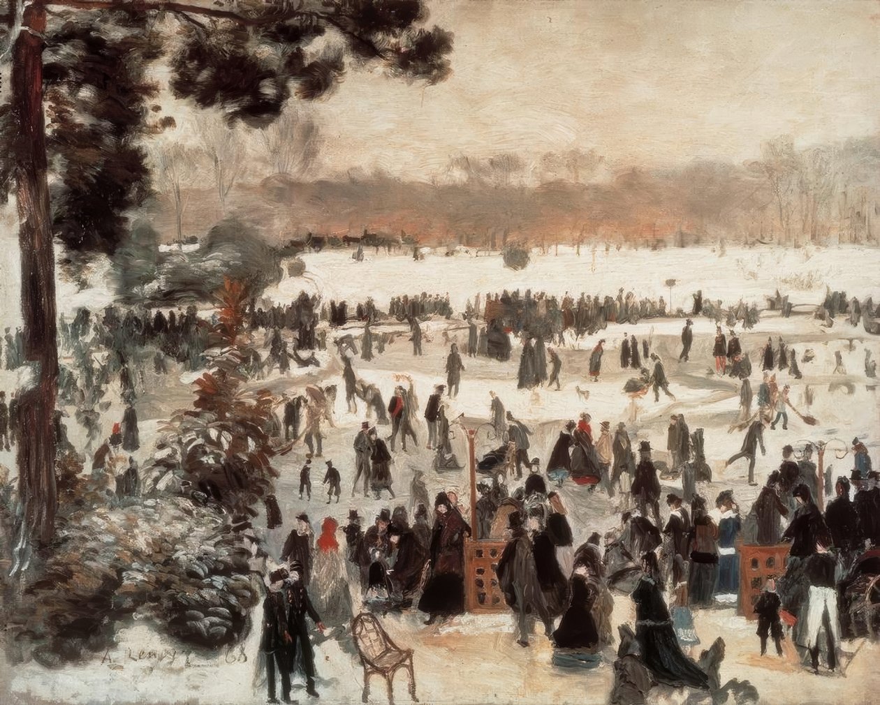 Patinando em Longchamps de Pierre Auguste Renoir