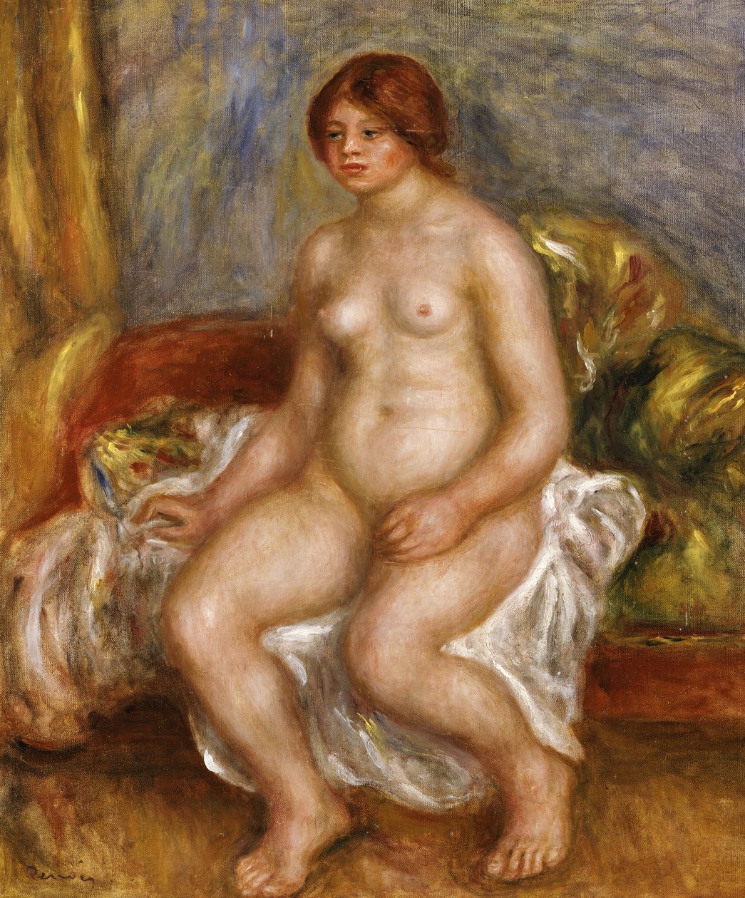 Mulher nua em almofadas verdes, 1909 | Impressão de arte