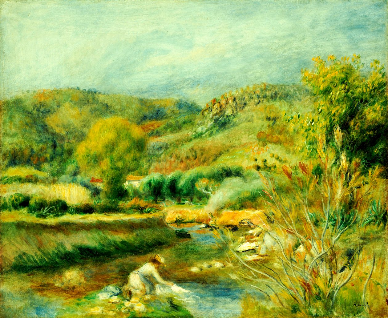 A lavadeira, c.1891 de Pierre Auguste Renoir