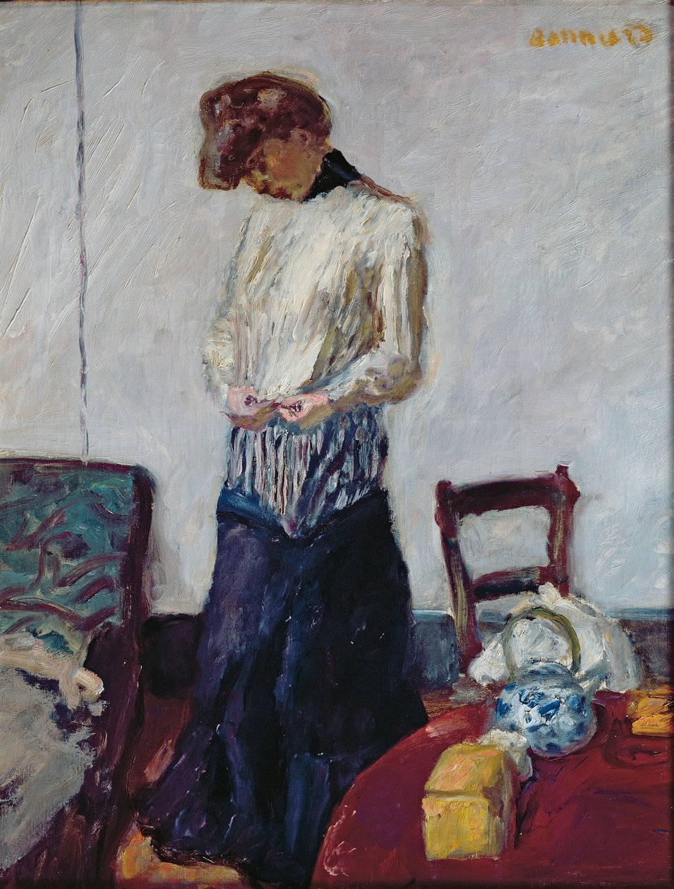 Uma mulher a despir-se de Pierre Bonnard