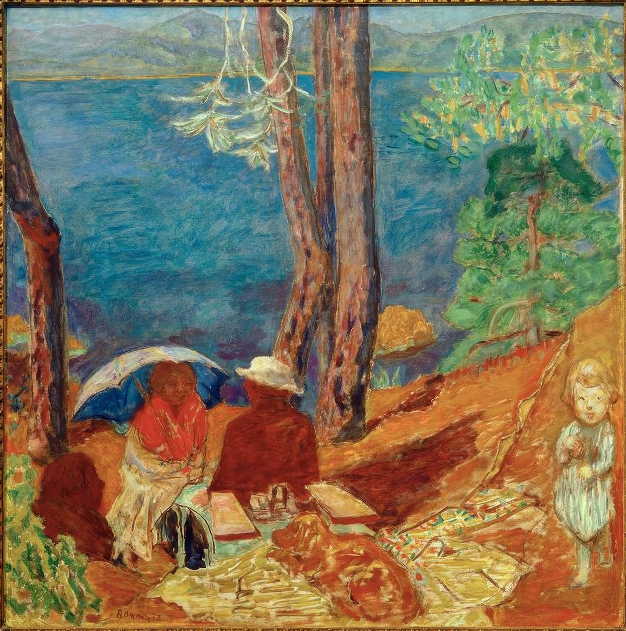 Beira-mar, sob os pinheiros de Pierre Bonnard