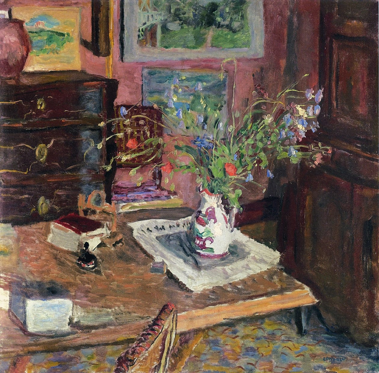 Interior com flores, c.1910 de Pierre Bonnard