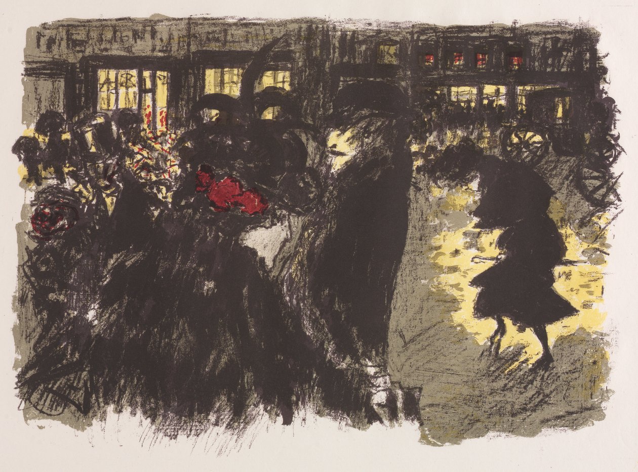 A praça à noite de Pierre Bonnard