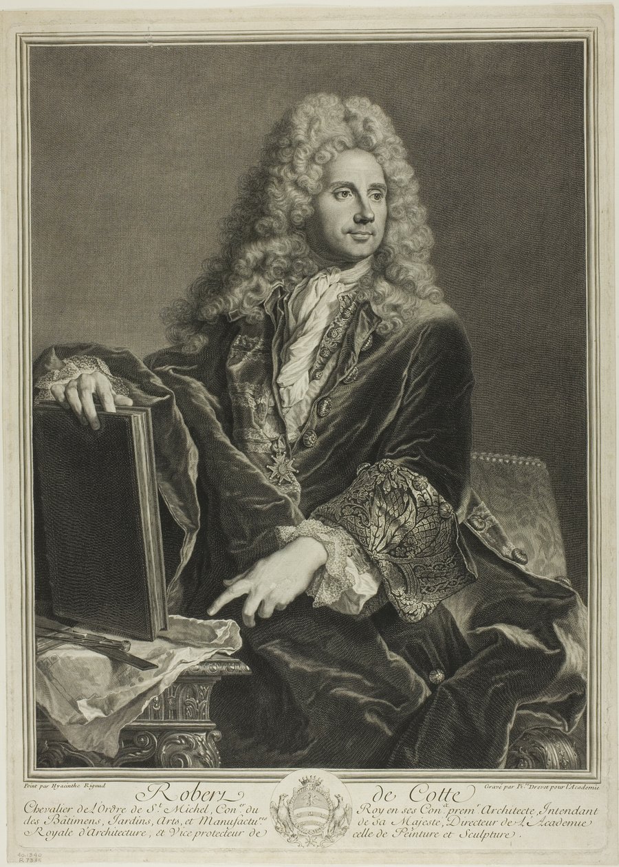 Retrato de Robert de Cotte de Pierre Drevet
