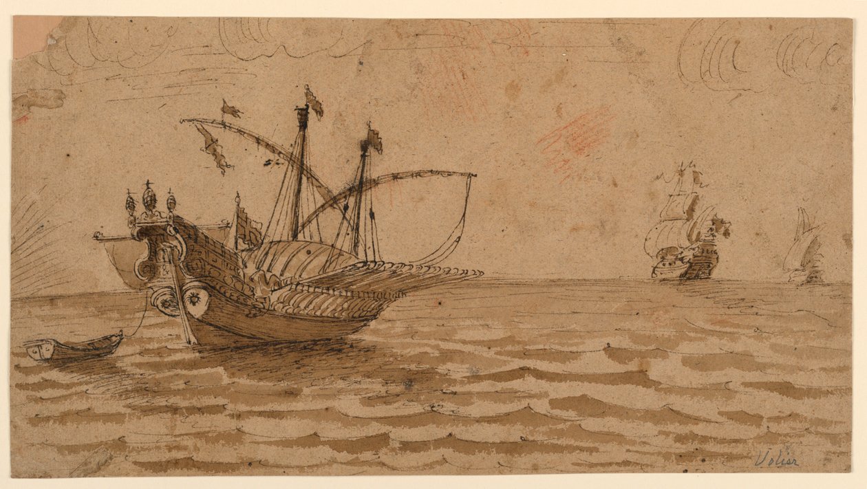 Navios no mar de Pierre Jacques Volaire