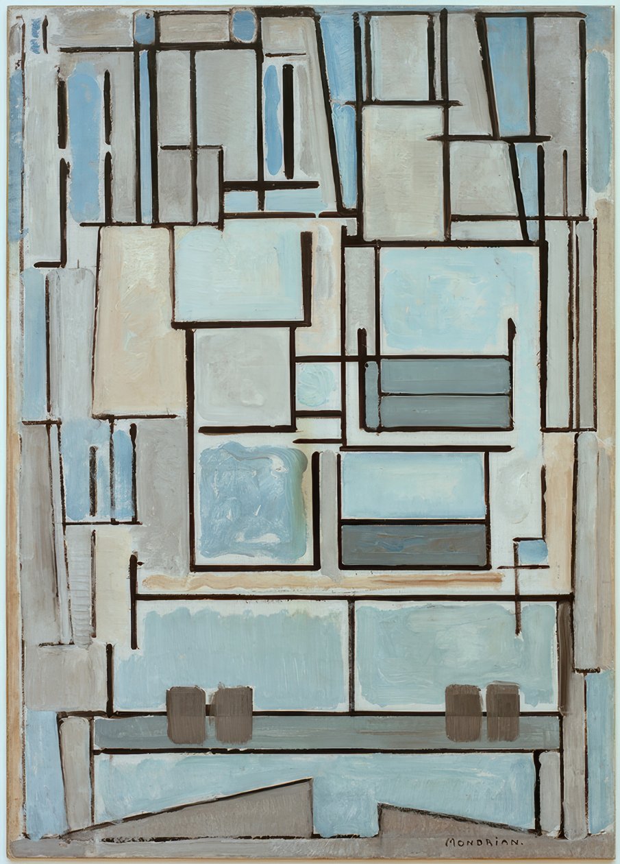 Composição No. VI; Composição 9; Fachada Azul de Piet Mondrian