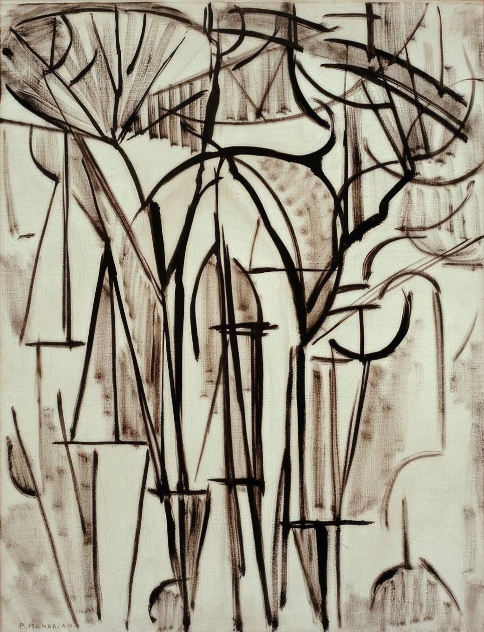 Árvores de composição I de Piet Mondrian