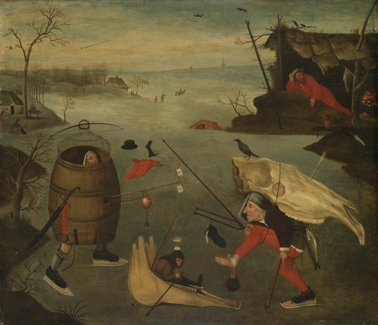 Duelo Grotesco no Gelo, c.1560 de Pieter Huys