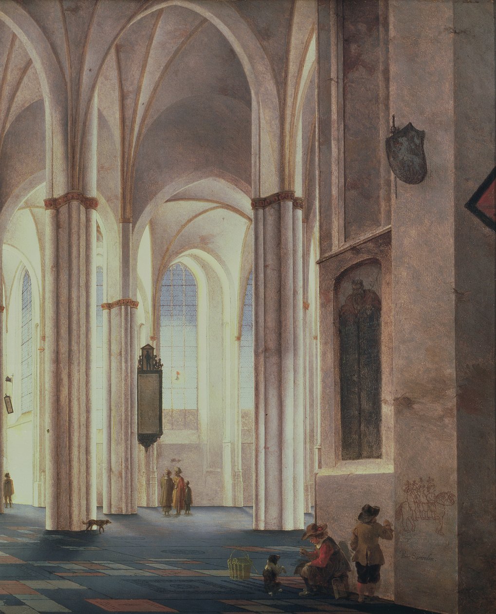 O Interior do Buurkerk em Utrecht, 1644 de Pieter Janszoon Saenredam