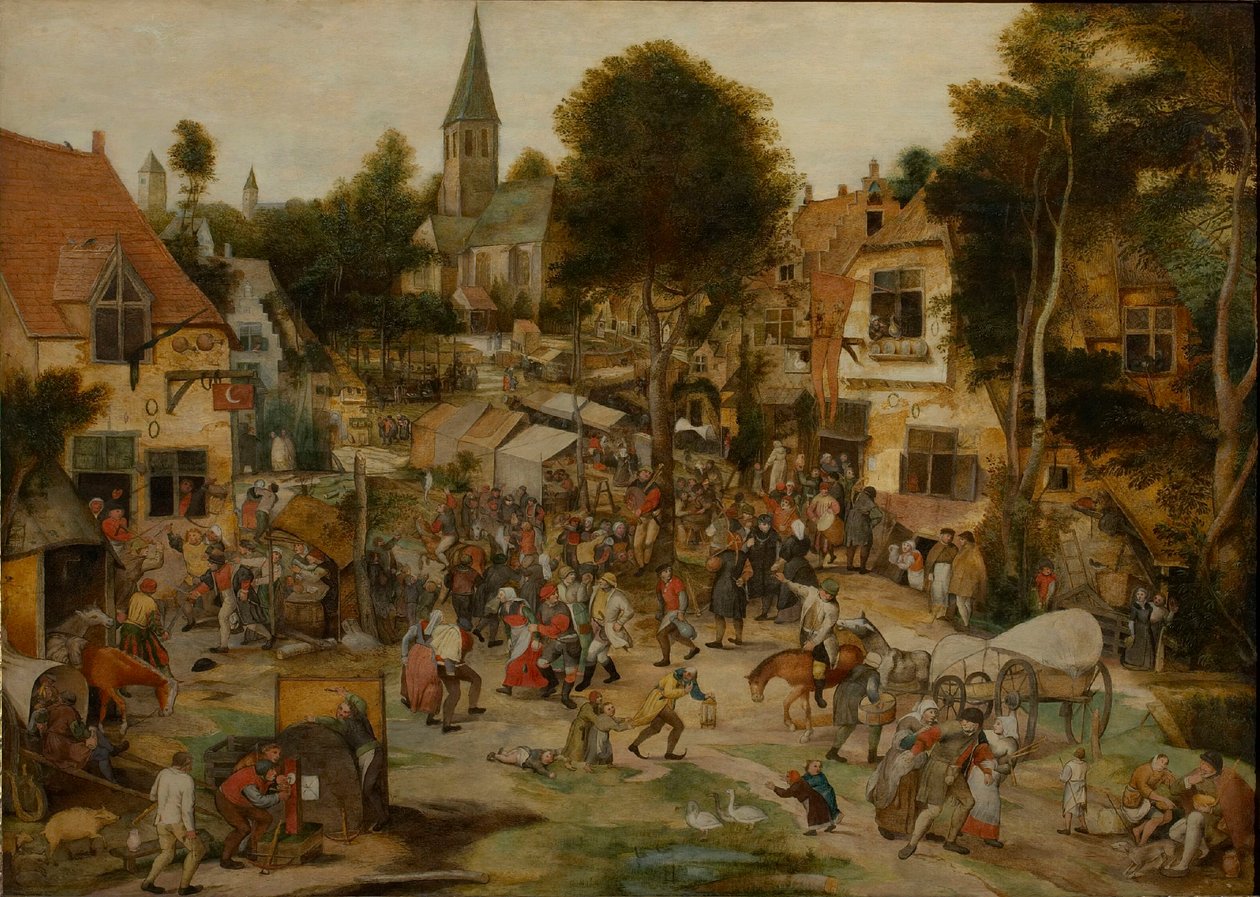 A Feira da Aldeia Kermis, antes de 1565. de Pieter Balten