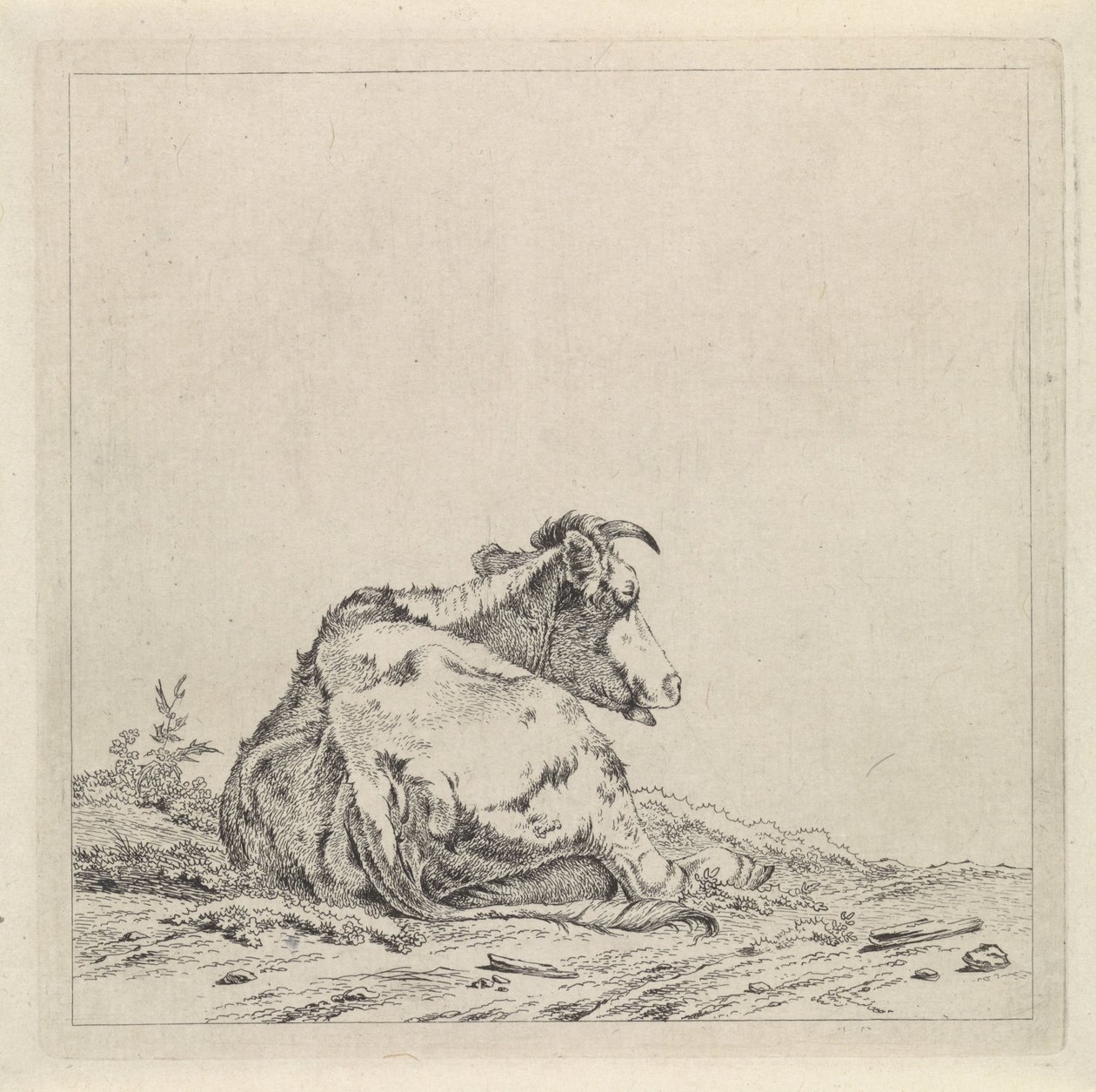 Paisagem com vaca deitada de Pieter Janson