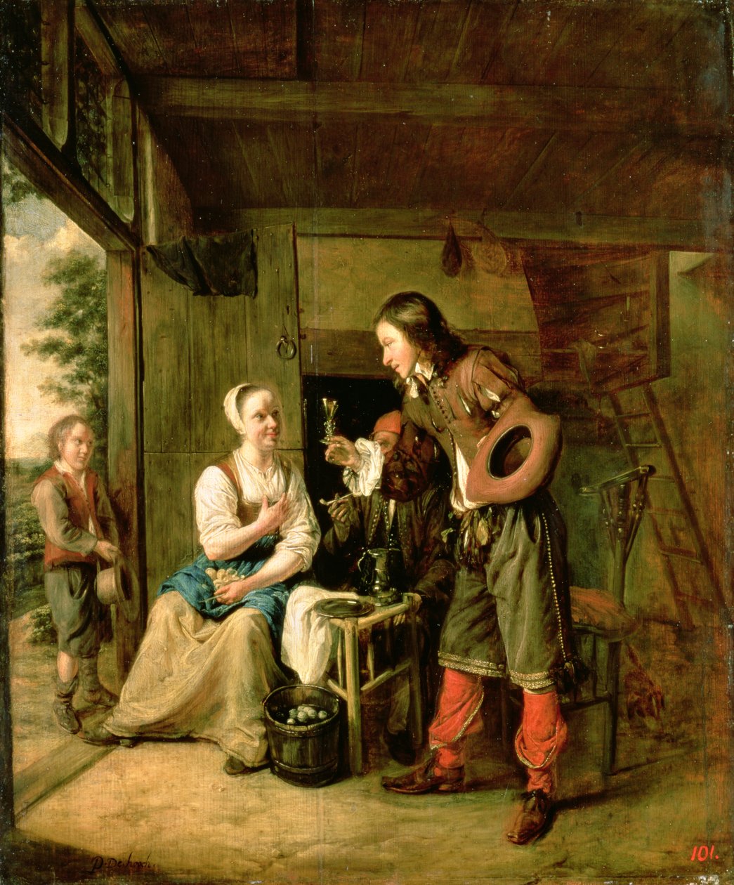 Guerreiro e Servo, 1653 de Pieter de Hooch