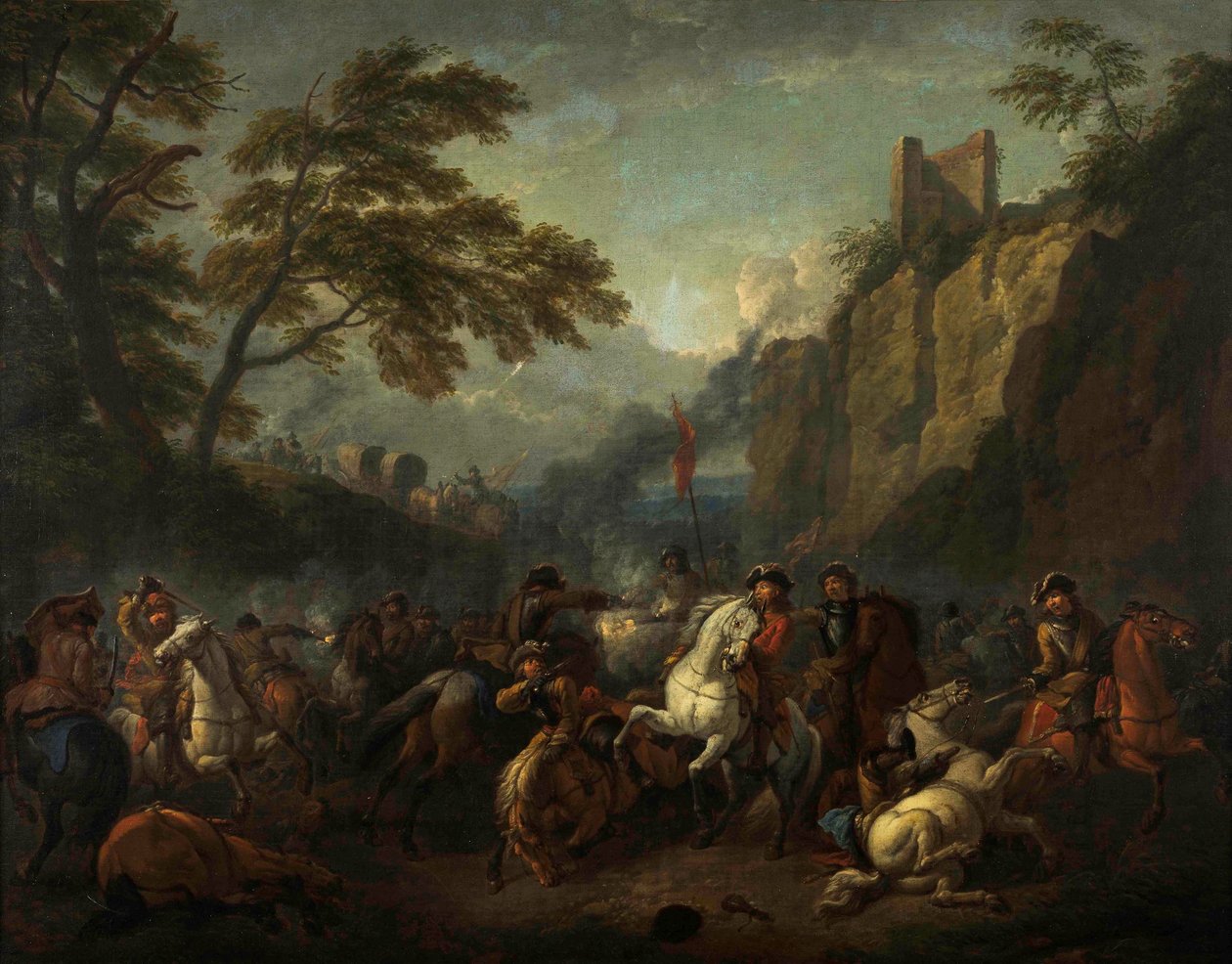 Cena de batalha de Pieter van Bloemen