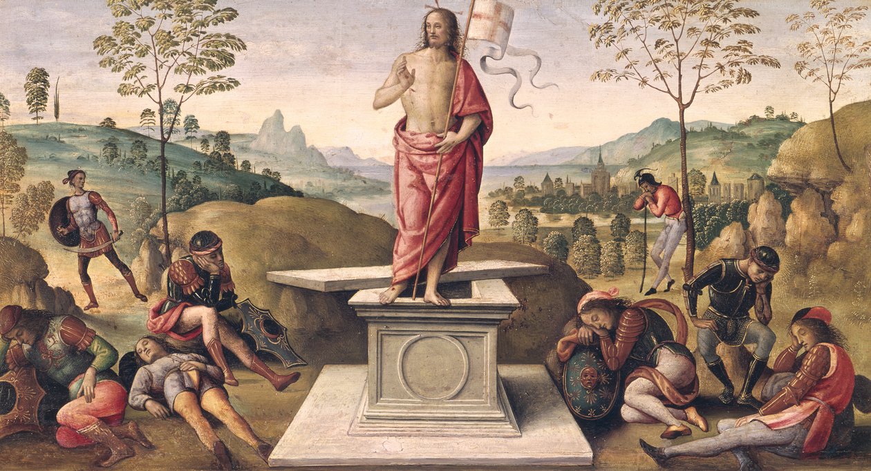 A ressurreição de Cristo, do Convento de San Pietro, Perugia, 1496-98 de Pietro Perugino